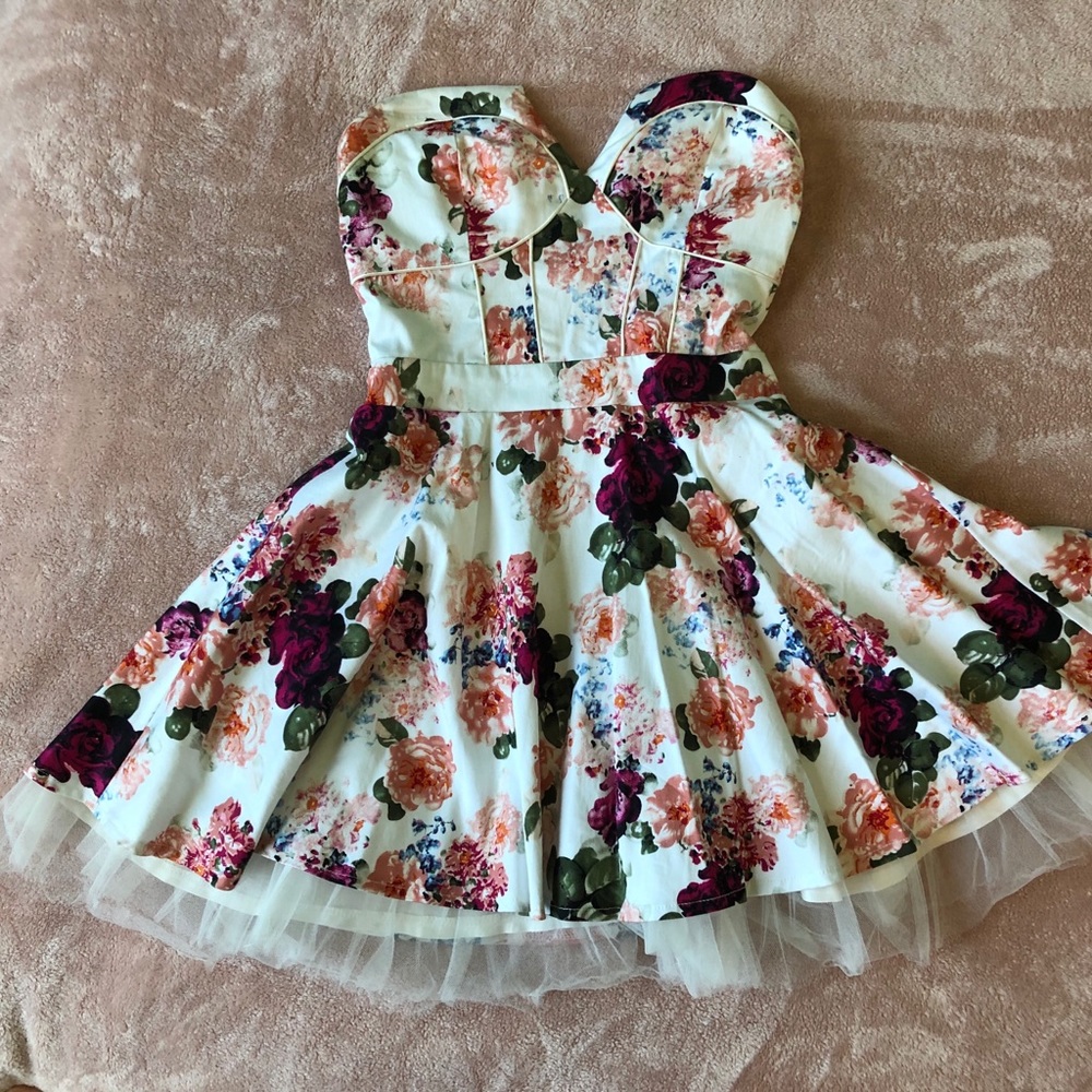 Floral Strapless Dress